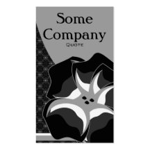 Damask Floral Breeze (Black And White) Business Cards