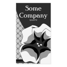 Damask Floral Breeze (Black And White) Business Card