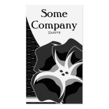 Damask Floral Breeze (Black And White) Business Cards