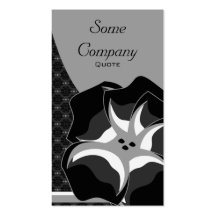 Damask Floral Breeze (Black And White) Business Card