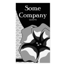 Damask Floral Breeze (Black And White) Business Cards