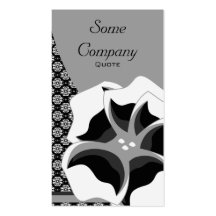Damask Floral Breeze (Black And White) Business Cards
