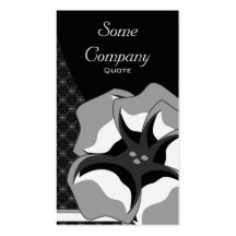 Damask Floral Breeze (Black And White) Business Card Template