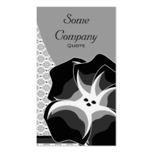 Damask Floral Breeze (Black And White) Business Card Templates