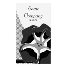 Damask Floral Breeze (Black And White) Business Cards