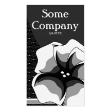 Damask Floral Breeze (Black And White) Business Card