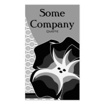 Damask Floral Breeze (Black And White) Business Cards