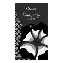 Damask Floral Breeze (Black And White) Business Cards
