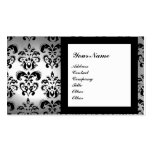 DAMASK GEM STONE MONOGRAM white crystal Business Card Templates