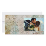 Damask Grunge Wedding Photo Card
