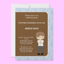 Damask Holy Communion invitations