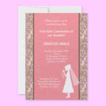 Damask Holy Communion invitations