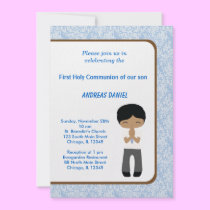 Damask Holy Communion invitations