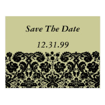 Damask In Black Post Cards