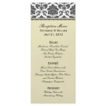 Damask Ivory Wedding Menu Rack Card