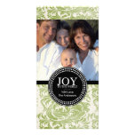 Damask "JOY TO THE WORLD" Holiday Photo Card