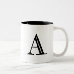 Damask Letter A - Black Mug