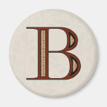 Damask Letter B - Red Refrigerator Magnets