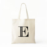 Damask Letter E - Black Tote Bags