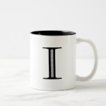 Damask Letter I - Black Mug