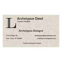 Damask Letter L - Black Business Card