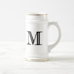 Damask Letter M - Black Mugs