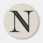Damask Letter N - Black Magnet