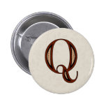 Damask Letter Q - Red Pin