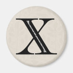 Damask Letter X - Black Magnet