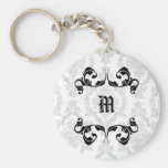 Damask Monogram Design Key Chain