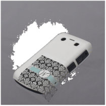 Damask Monogram M  Blue Blackberry Case-Mate