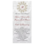 Damask MONOGRAM Wedding program Customised Rack Card