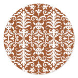 Damask Orange Sticker