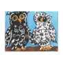 Damask Owls on Blue Post Cards