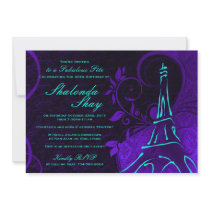 Damask Parisienne: Electric Teal & Purple Birthday
