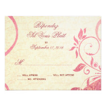 Damask Parisienne - Honeysuckle & Ivory RSVP Personalized Invitations