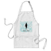 Damask Pattern; Girl Running Aprons