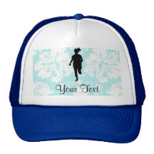 Damask Pattern; Girl Running Hat