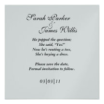 damask red & black metallic Save the date Invite