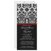 Damask Red Bridal Shower Invitation