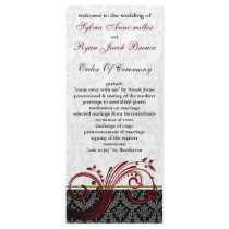 damask red Wedding program