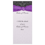 Damask Ribbon Wrapped Order of Service - Purple rack cards