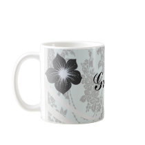 damask roses light blue and black.ai mug