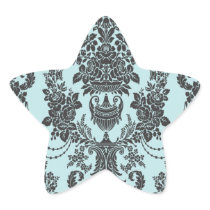 damask roses light blue and black.ai sticker