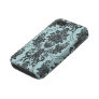 damask roses light blue and black tough iphone 4 cover