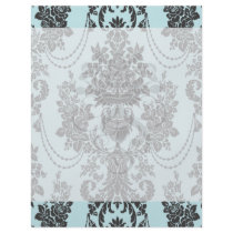 damask roses light blue and black personalised flyer