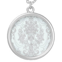 damask roses light blue and black jewelry