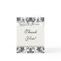 damask roses white and black greeting cards