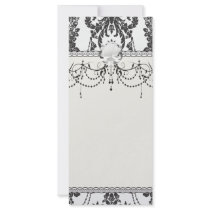 damask roses white and black rack card design