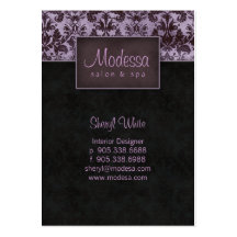 Damask Salon Spa Appointment Card Purple Business Card Templates